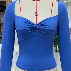 Sweatheart Neck Long Sleeve Top
