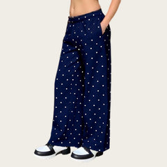 Polka Dot Wide Leg Sweatpants