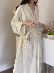 Printed Long Sleeve Night Gown Robe