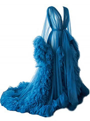 Long Tulle Fluffy Sleepwear Robes