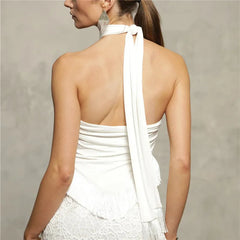 Halter Tassel Hem Sleeveless Top