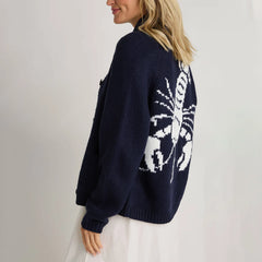 Lobster Knit Cardigan - Short O-Neck