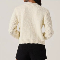 White Knit Tie Bow Front Cardigan