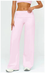 Wide Leg Fold Over Low Rise Flare Yoga Sweatpants