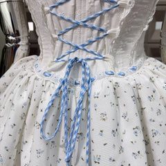 Off Shoulder Floral Corset Tie Up Mini Dress