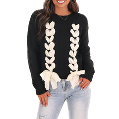Lace Up Braided Sweater