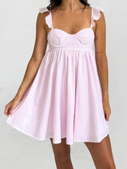 Babydoll Ruffle Strap Short Dress