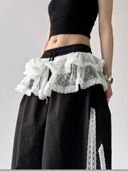 Lace Patchwork Oversized Jogger