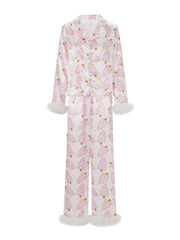 Santa/Christmas Print Shirts Top and Pants Loungewear Set