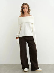 Off Shoulder Knit Sweater