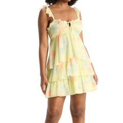 Printed Ruffle Layered Mini Dress