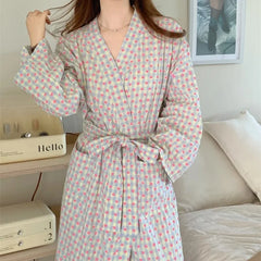 Printed Long Sleeve Night Gown Robe