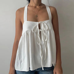 Front Tie Up Peplum Top