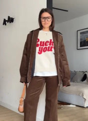 Lucky You Letter Printed Sweater