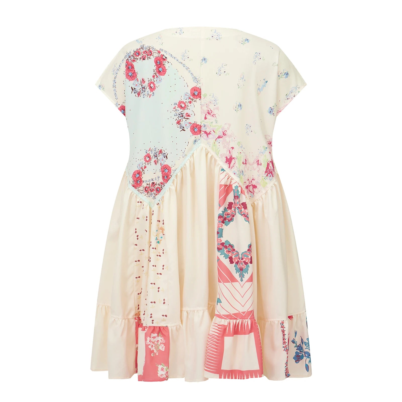 Floral patterned dress pink patchwork