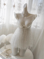 Flower Mesh Babydoll Nightdress