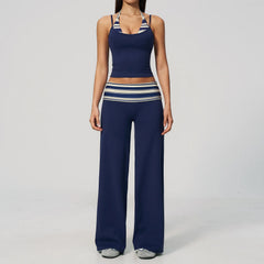 Printed Patchwork Crop Top And Leggings Set