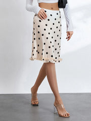 Sheer Low Rise Ruffled Hem Midi Skirt