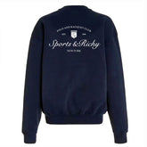 Navy Sporty & Rich Letters Printed Sweatshirt