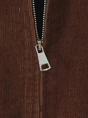 Brown Coudroy Zipper Jacket