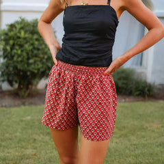Bohemian Patterned Elastic Waist Lounge Shorts - Summer Comfort