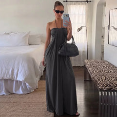 Halter Drape Long Dress
