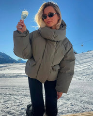 Hooded Padded Stand Collar Coat