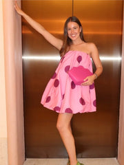 Sleeveless Polka Dot Puff Hem Mini Dress