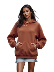 Brown Dessert Embroidered Hoodie