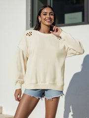 Hollow Out Eyelet Embroidery Pullover