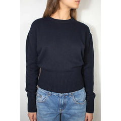 Ribbed Trim Crew Neck Long Sleeve Knitwear Jumper