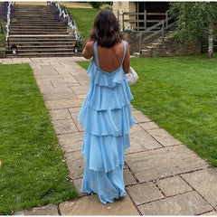 Flower Ruffles Halter Long Dress