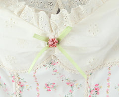 White Floral Embroidery Lace Slash Shoulder Crop Top