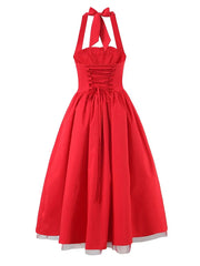 Halter Tulle Flare Maxi Dress