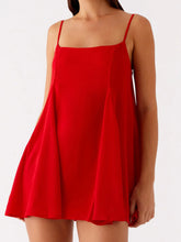 Red Sleeveless Thin Strap Mini Dress