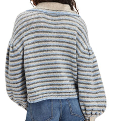 Balloon Sleeve Multicolor Striped Sweater