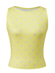 Yellow Heart Cut Out Tank Top