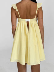 Floral Strap Babydoll Short Dress