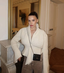 Button Up Slit Knit Cardigan