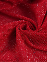 Red Bralette Rhinestone Cowl Crop Top