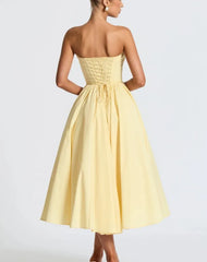 Sweetheart Neckline Bustier Strapless Maxi Dress
