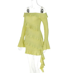 Ruffle Off Shoulder Short Dress