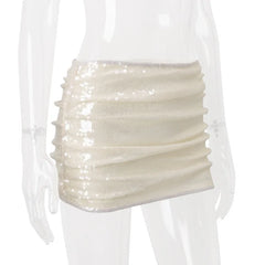 Gradient Halter Crop Top And Sequin Mini Skirt Set