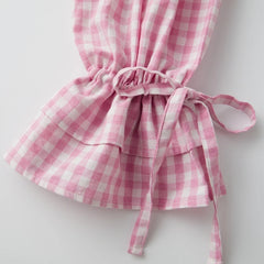 Plaid Off Shoulder Tops And Ruffle Shorts Set