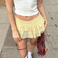 Tiered Ruffle Mini Skirt