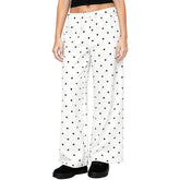 Polka Dot Wide Leg Sweatpants