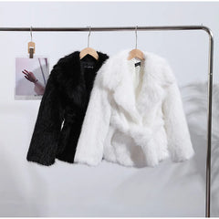 Faux Fur Tie Up Short Coat