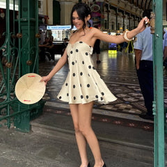 Strapless Polka Dot Mini Dress