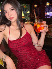 Rhinestone Cami Mini Dress