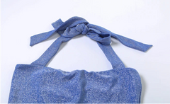 Blue Halter Maxi Dress